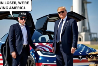 Arsip foto - Poster kampanye dukungan CEO Tesla Elon Musk terhadap Presiden Terpilih Amerika Serikat Donald Trump, yang ia bagikan di akun X, Senin (21/10/2024).