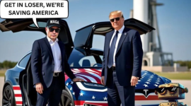 Arsip foto - Poster kampanye dukungan CEO Tesla Elon Musk terhadap Presiden Terpilih Amerika Serikat Donald Trump, yang ia bagikan di akun X, Senin (21/10/2024).